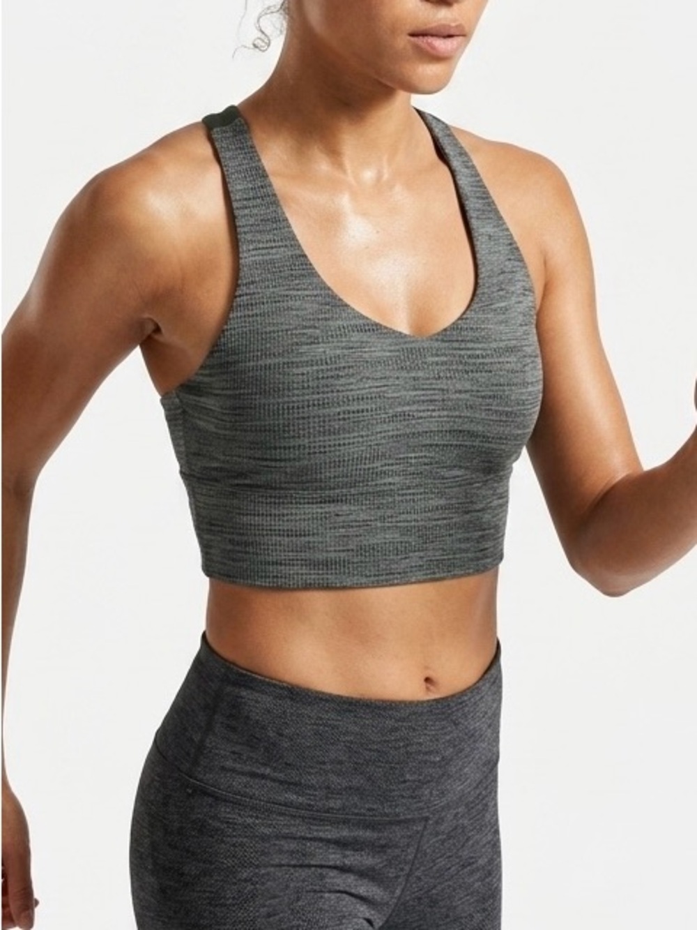 CALIA Strive Low Support Strappy Longline Sports Bra Heather Gray L